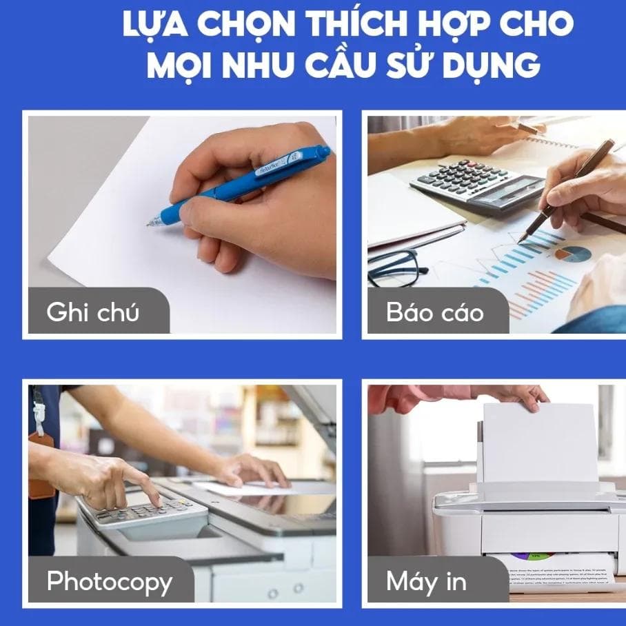 Giấy A4 70gsm IK định lượng chuẩn in hai mặt đẹp