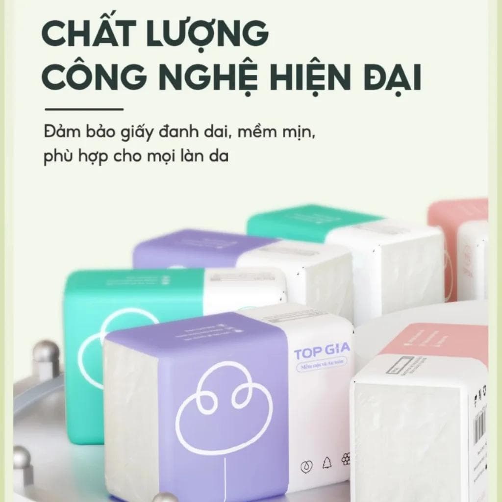 Khăn ăn 3 màu Topgia mềm mịn không bị xổ lông khi dùng
