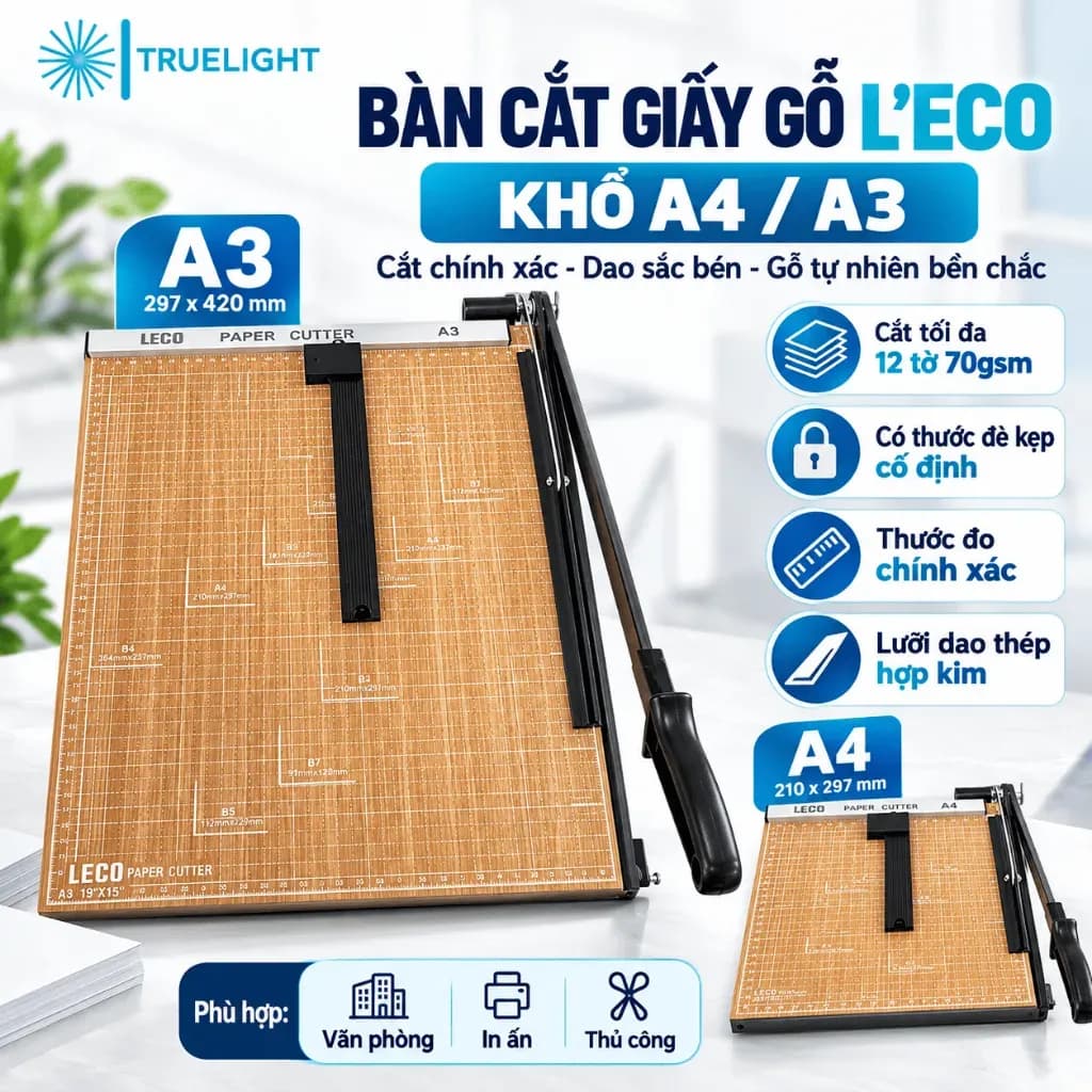 Bàn cắt giấy gỗ L'ECO chuyên dụng cho văn phòng hiện đại