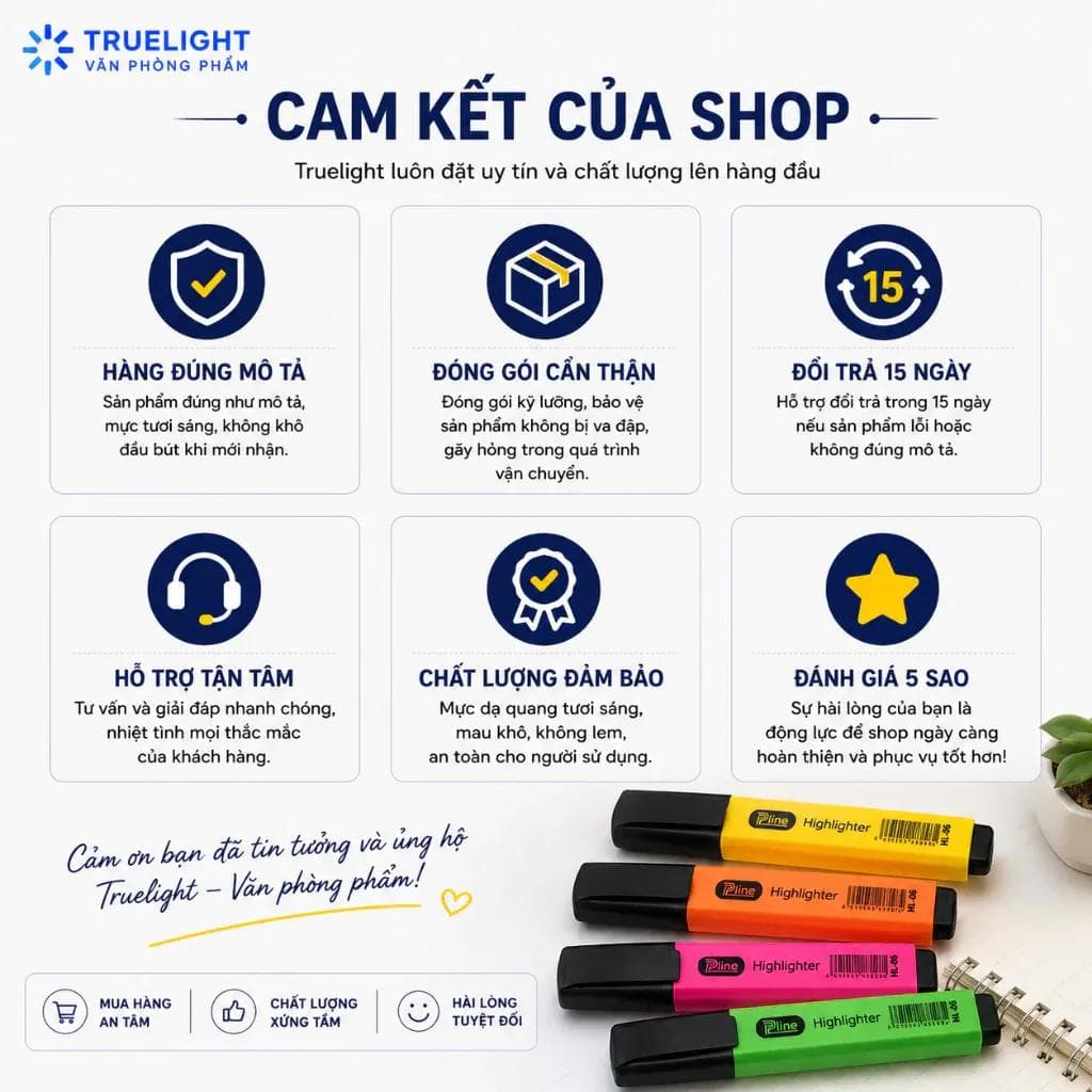 Bút dạ màu highlight trang trí sách vở sinh động bắt mắt