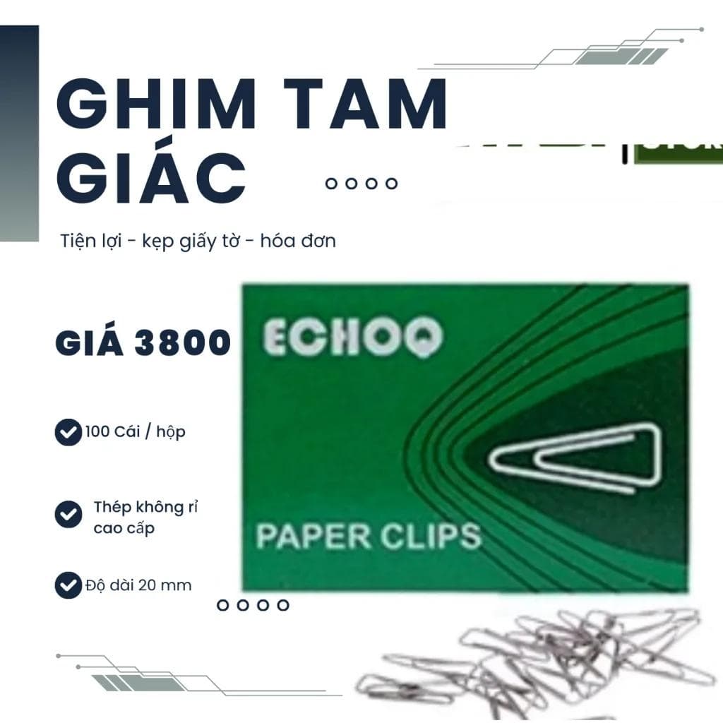 Ghim tam giác C62 hộp 100 kim bấm văn phòng chính hãng