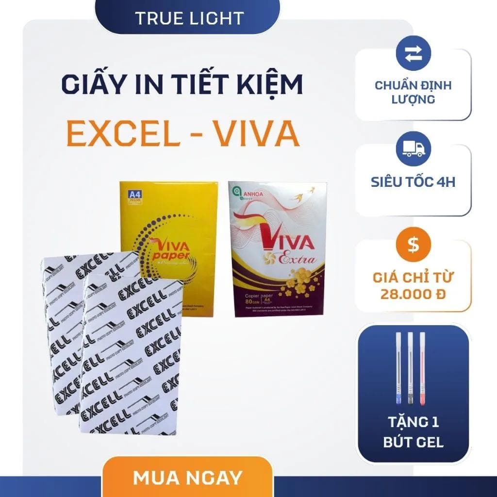 Giấy in Viva 80gsm trắng sáng dùng cho văn phòng