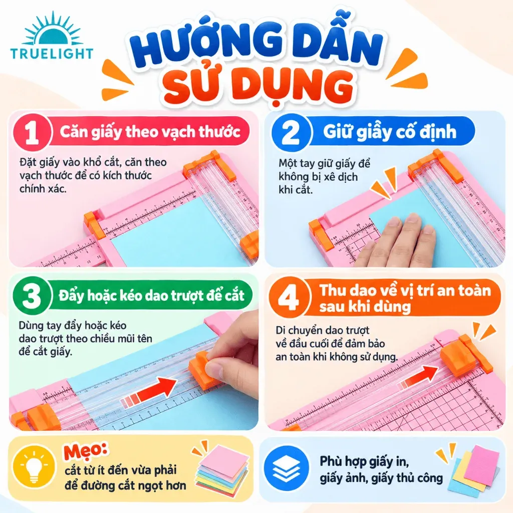 Bàn cắt giấy L'ECO A4 thiết kế hiện đại đường cắt thẳng đẹp