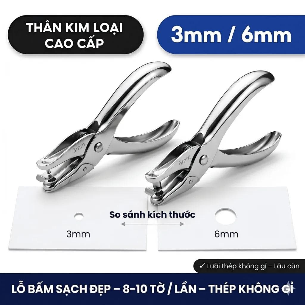 Kìm bấm giấy 1 lỗ chắc tay dễ sử dụng hàng ngày