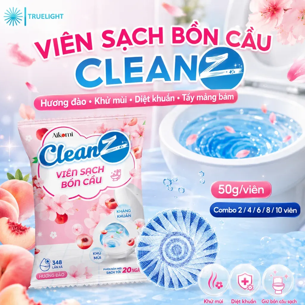 Viên sạch bồn cầu CleanZ diệt khuẩn hiệu quả mỗi lần xả