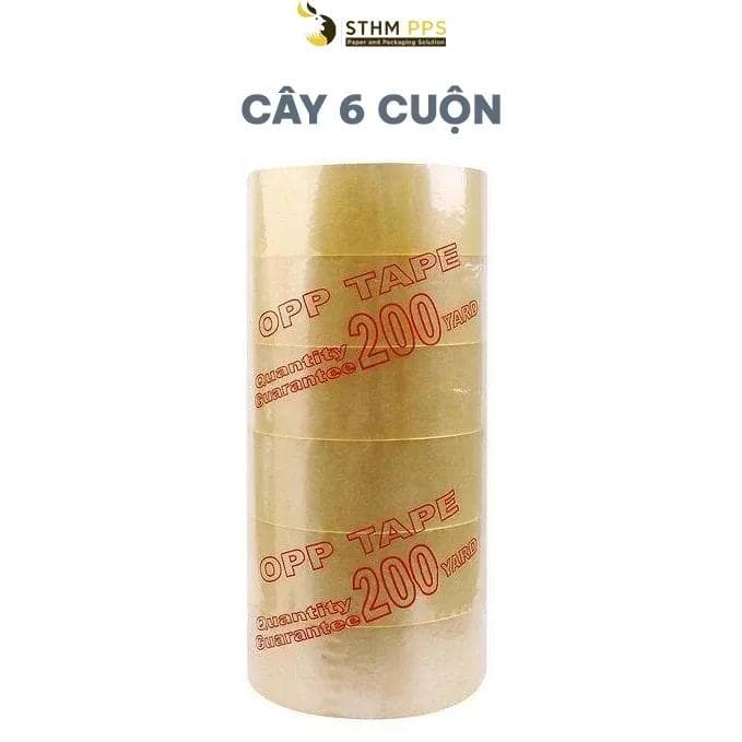 Băng keo trong cuộn lớn 200 yard dán hộp carton chuyên nghiệp