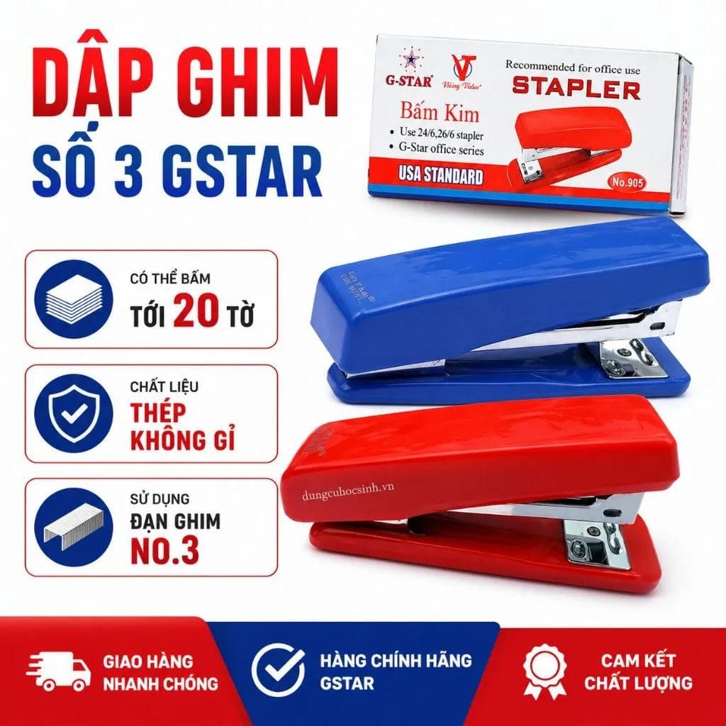 Dập ghim số 3 chính hãng Gstar bền đẹp giá tốt