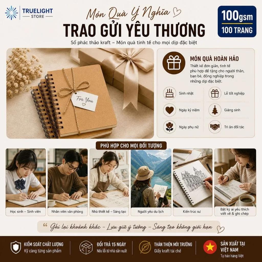 Sổ phác thảo bìa cứng bảo vệ trang giấy luôn phẳng đẹp