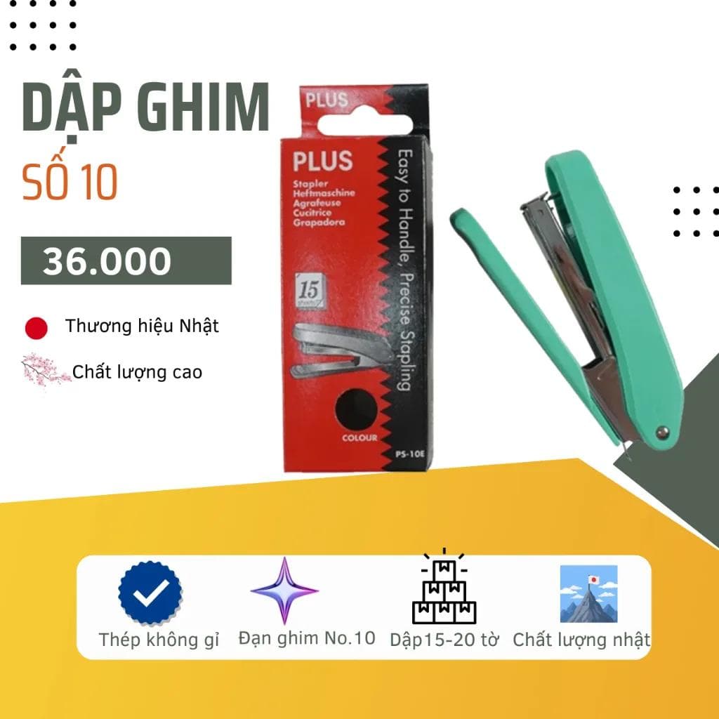 Dập ghim No.10 Plus chắc chắn dành cho văn phòng học sinh