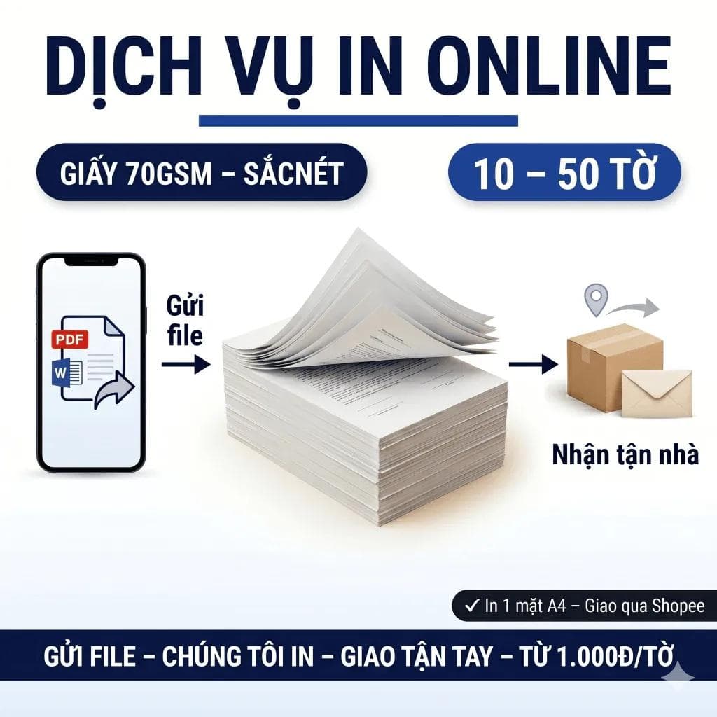 Dịch vụ in tài liệu chuyên nghiệp giao hàng tận nơi nhanh