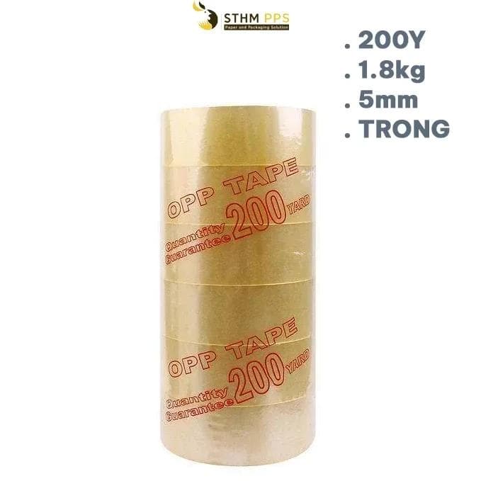 Băng keo trong 200 yard cuộn lớn đóng gói hàng hóa chắc chắn