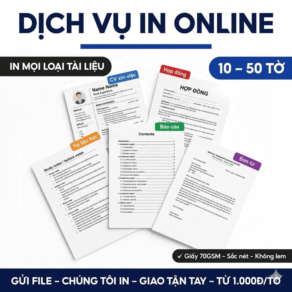 In nhanh tài liệu văn phòng sắc nét đúng tiến độ công việc