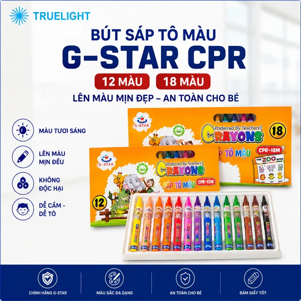 Bút sáp tô màu G-Star CPR an toàn cho bé yêu