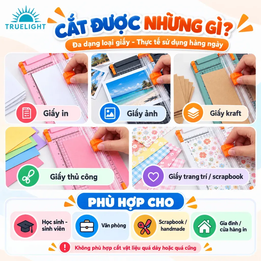 Dụng cụ cắt giấy có thước đo chuẩn xác từng milimet