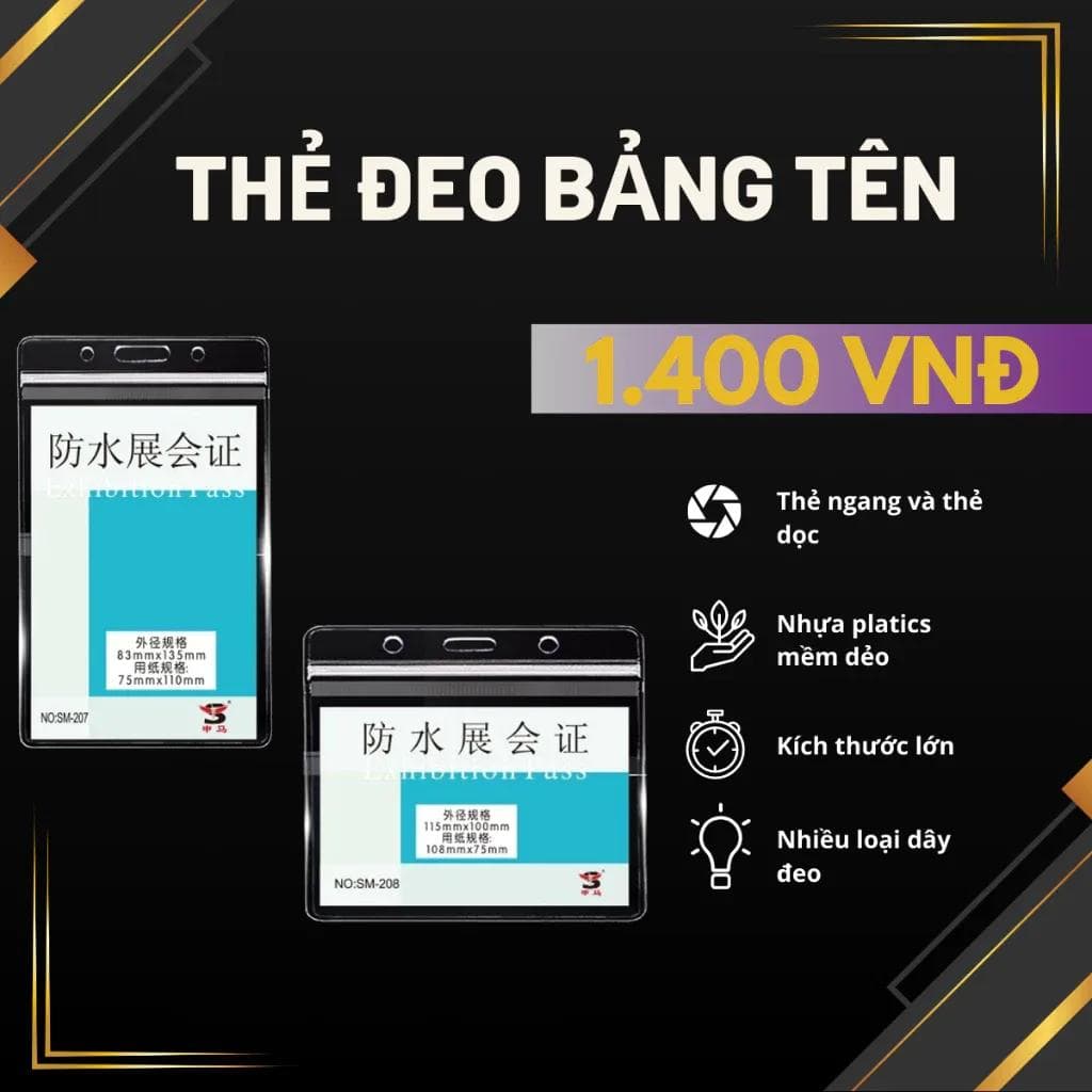 Thẻ nhựa đeo phù hiệu trong suốt bền đẹp chuyên dụng