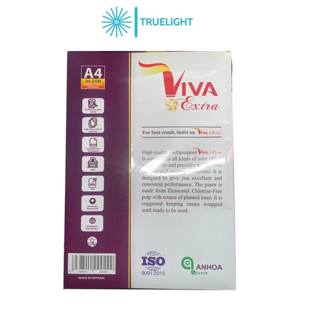 Giấy A4 Viva 80gsm đóng gói 500 tờ tiện lợi