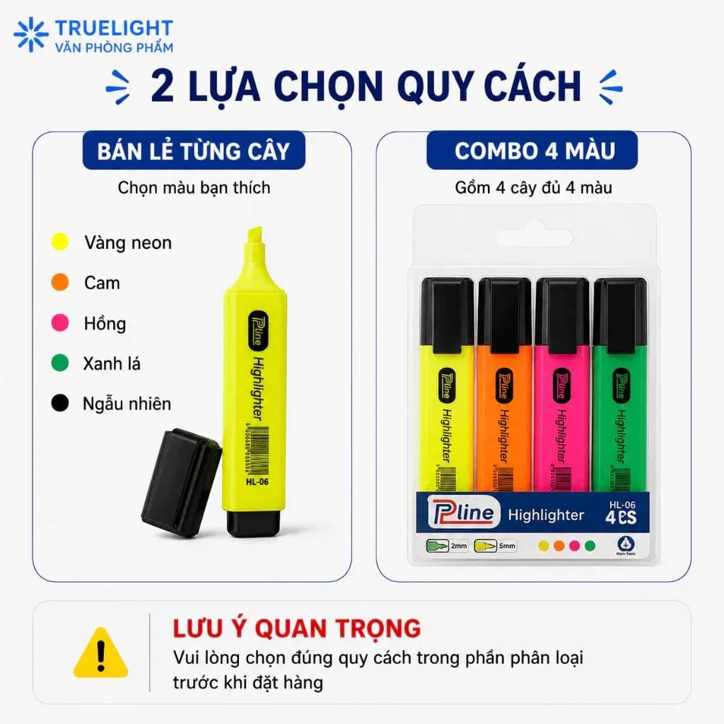 Bút dạ quang Pline tô sáng văn bản dễ dàng nhanh chóng