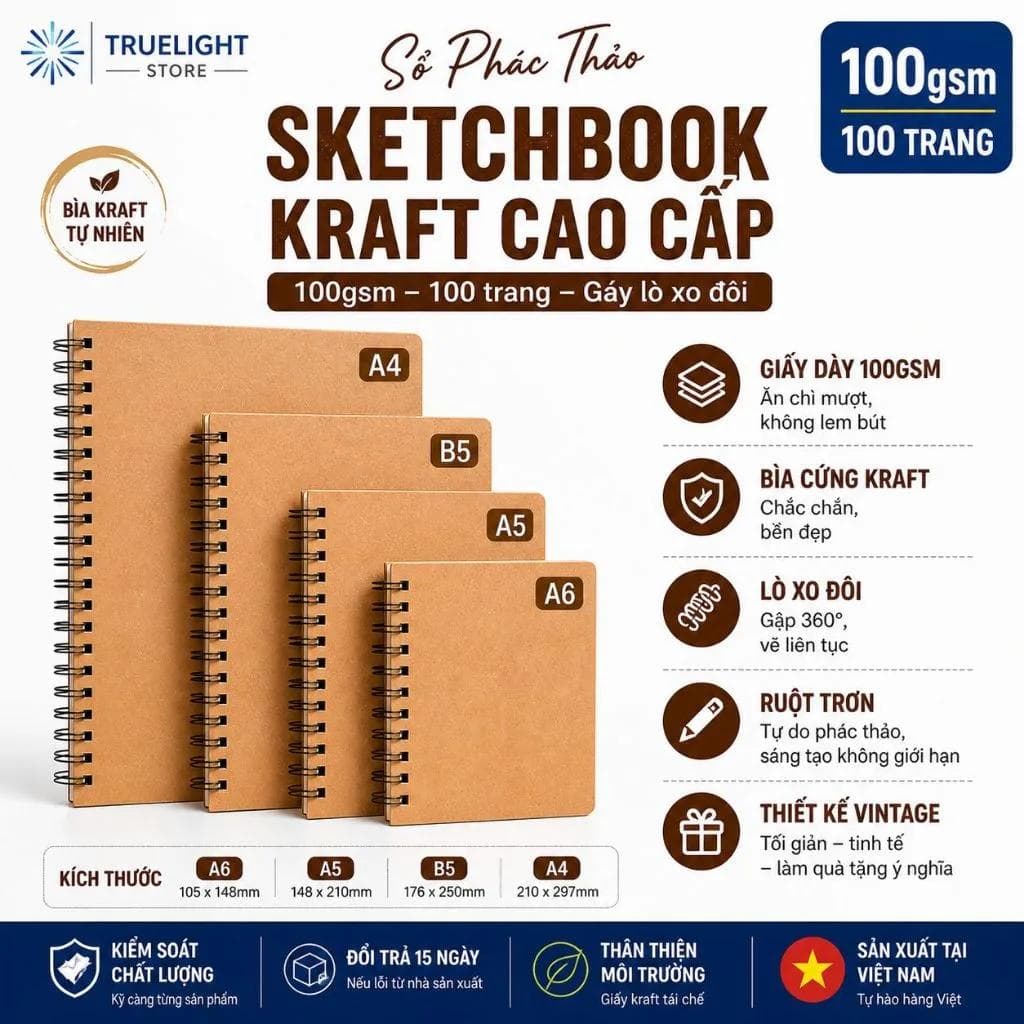 Sổ vẽ phác thảo Sketchbook chuyên dụng cho họa sĩ nghiệp dư