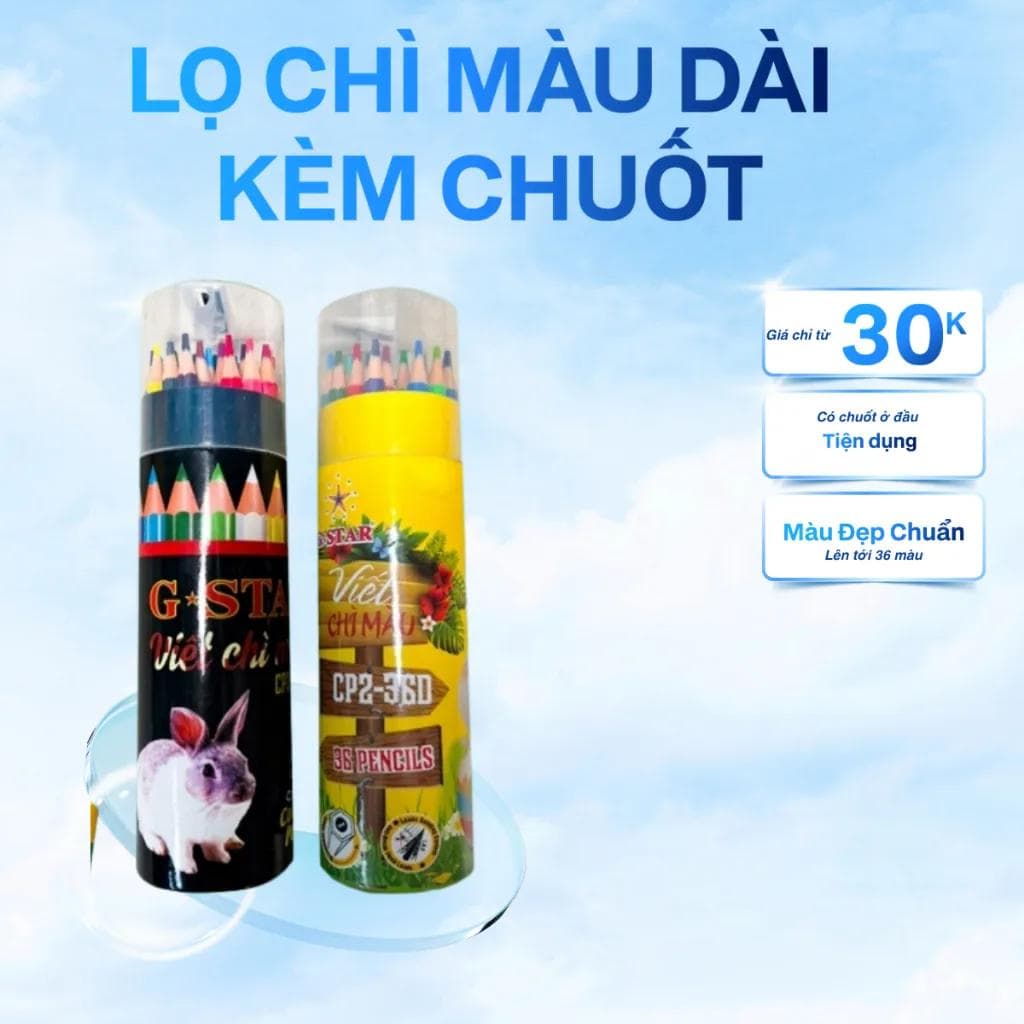 Cốc chì màu kèm chuốt Gstar tiện lợi cho học sinh